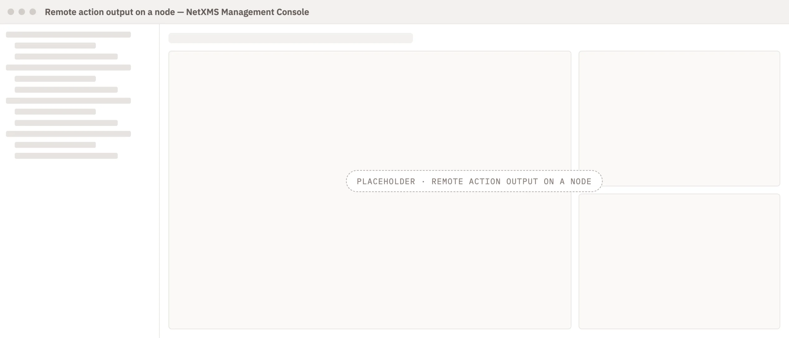Remote action output on a node in the console